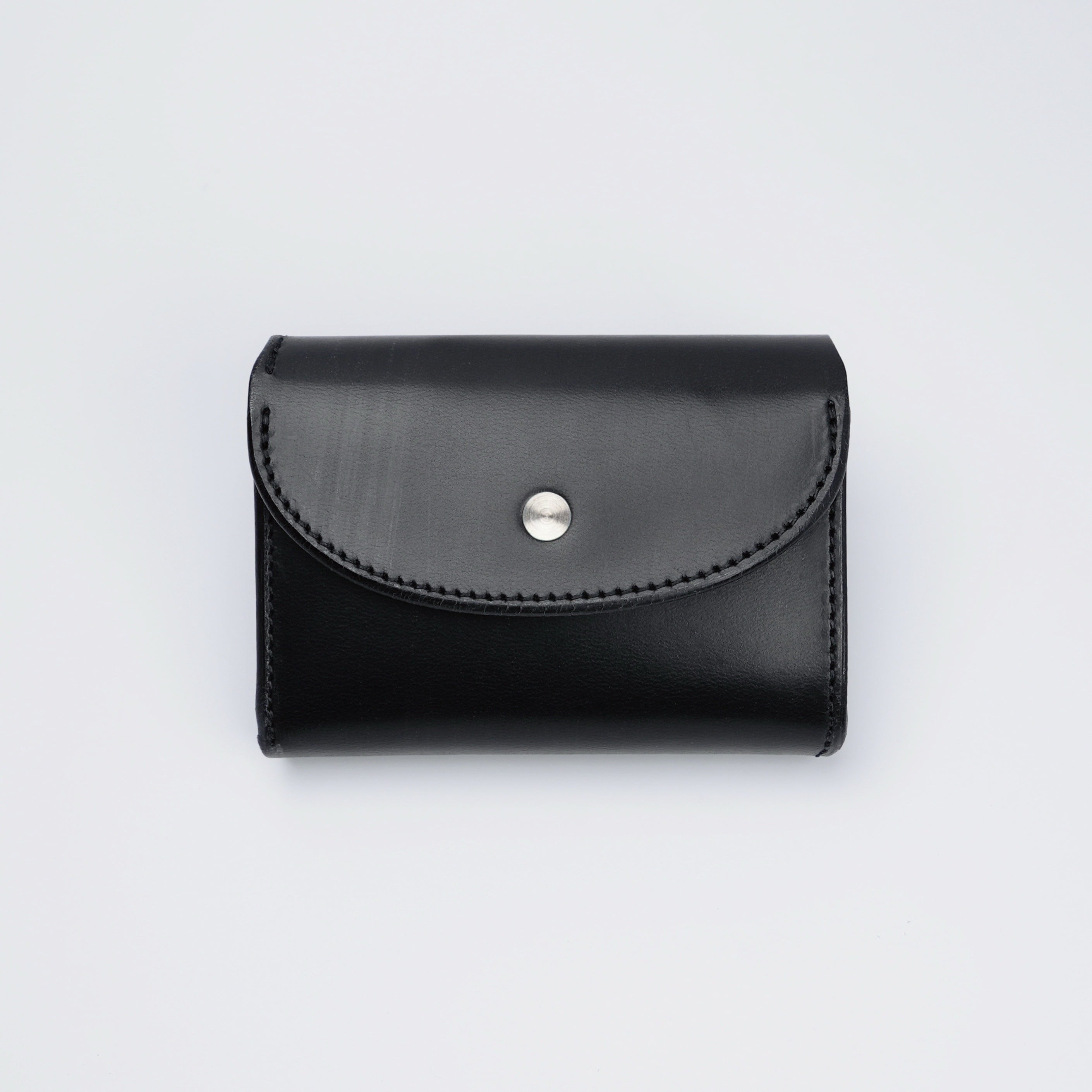 Iru × IKENOHATA GINKAWATEN コンパクト 財布 黒 Iru×IKENOHATA GINKAWATEN】BRIDLE LEATHER COMPACT WALLET / 受注生産