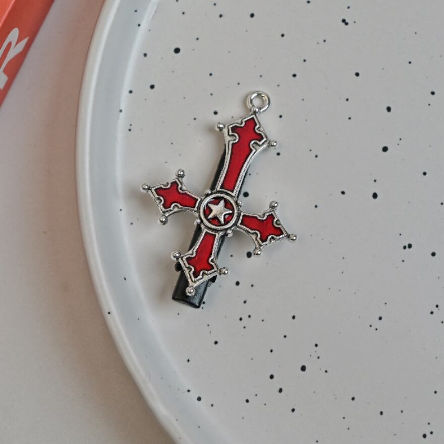 SEASONZ ヘアアクセサリー クロス 十字架 闇かわいい ファッション