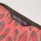 伊太利屋 GKITALIYA イタリヤ アニマル柄 レオパール ラインストーン 長袖 シアーシャツ ブラウス 9/レッド レディース