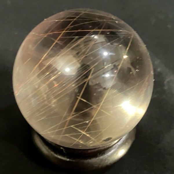 40mm ゴールドルチルクォーツ 丸玉 スフィア 金針水晶 【公式通販】
