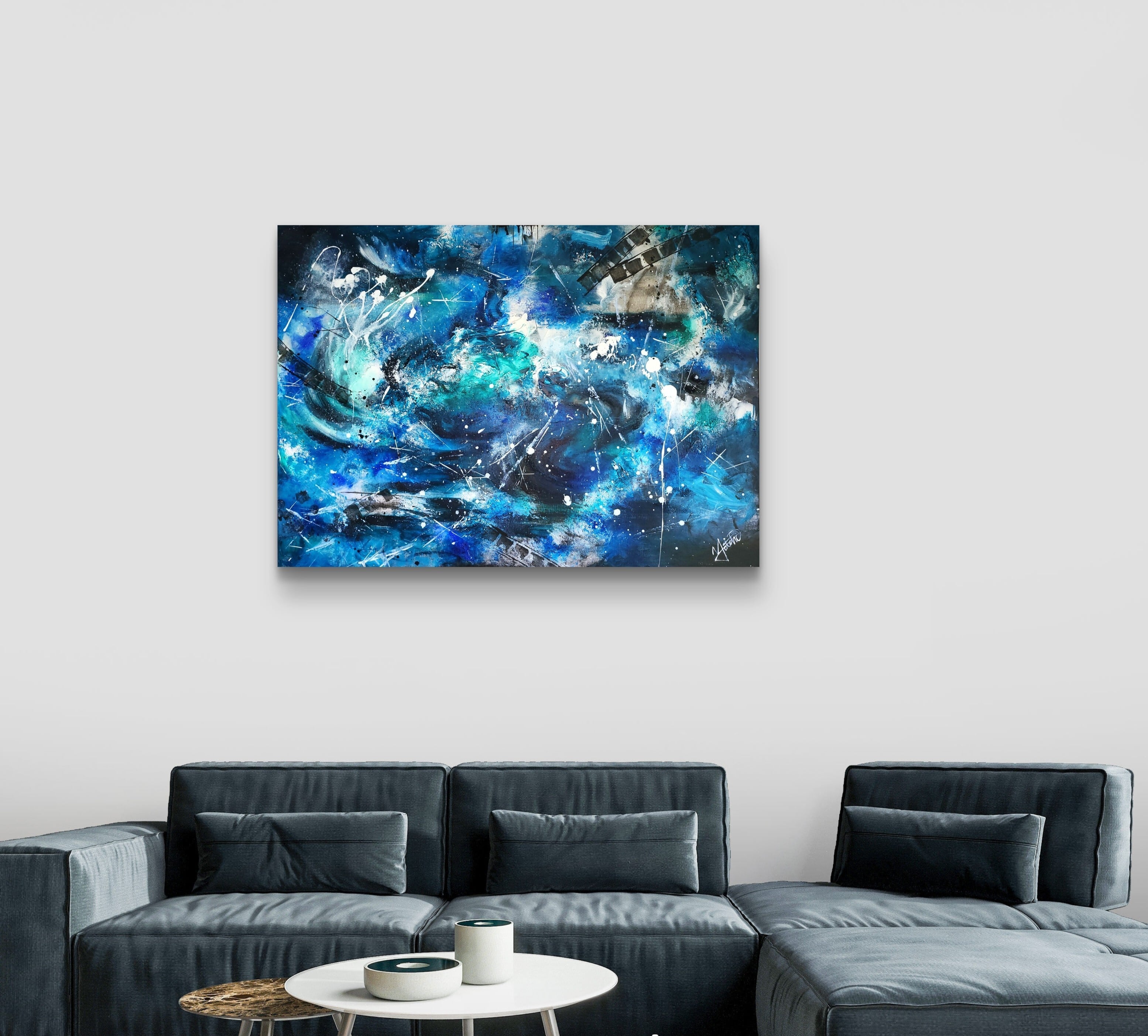 夏色金魚 / 抽象画 90×65㎝ キャンバス 原画 モダンアート インテリア