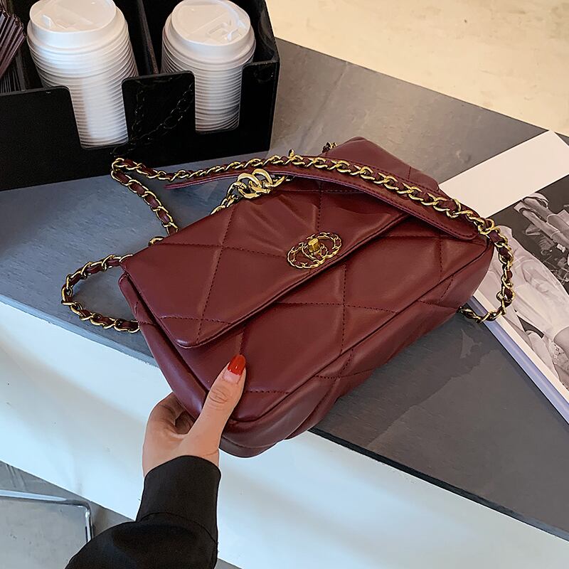 オータムウィンターチェーン 秋物 冬物 スクウェア メッセンジャーバッグ 手作りハンドバック82668066406