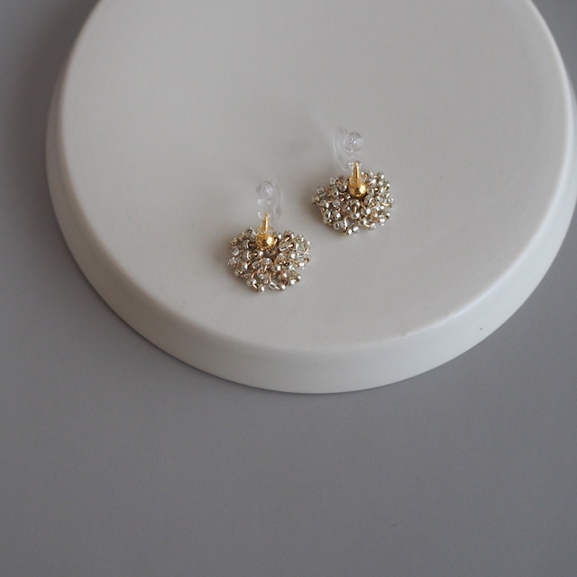 小さなキラキラ耳飾り no hole pierce silver