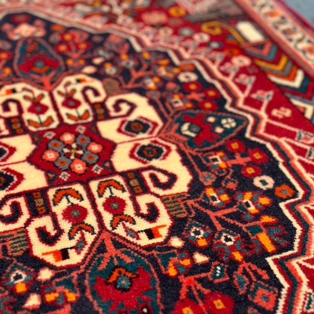 ペルシャ絨毯 トライバルラグ オールドカシュガイ 67×65㎝ | pasargad rugs