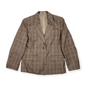 DAKS × Ermenegildo Zegna ダックス ゼニア チェック 背抜き テーラードジャケット 7AR/グレー系 レディース