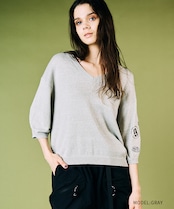 VネックグリッターTOPS (GRAY) CQ-49025
