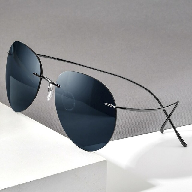 【TR0322】Ultralight Rimless Pilot Style Sunglasses
