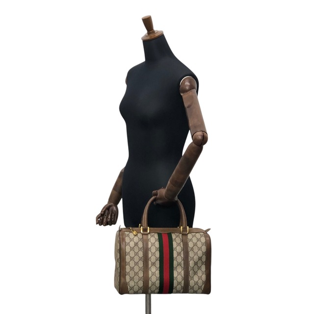 GUCCI グッチ シェリーライン GG ハンドバッグ ブラウン キャンバス ミニボストン vintage ヴィンテージ オールド wub827