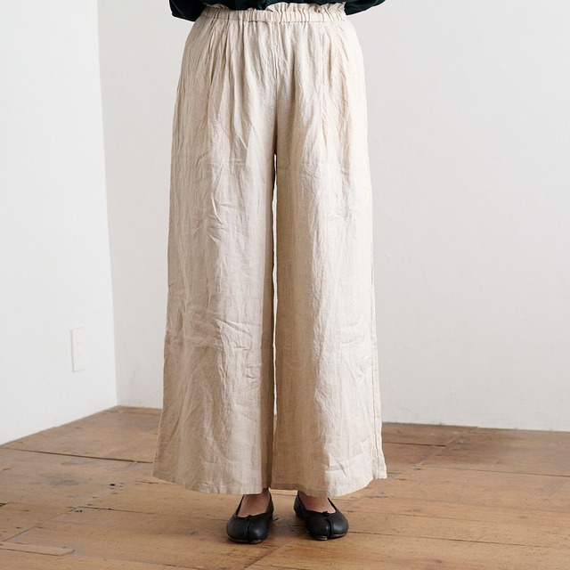 suzuki takayuki スズキタカユキ　gathered  pants II  beige