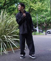 【#Re:room】PIN STRIPE DENIM BIG SHIRTS JACKET［REJ123］