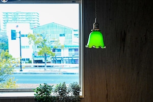 antiquestyle glass pendantlight"green buds"