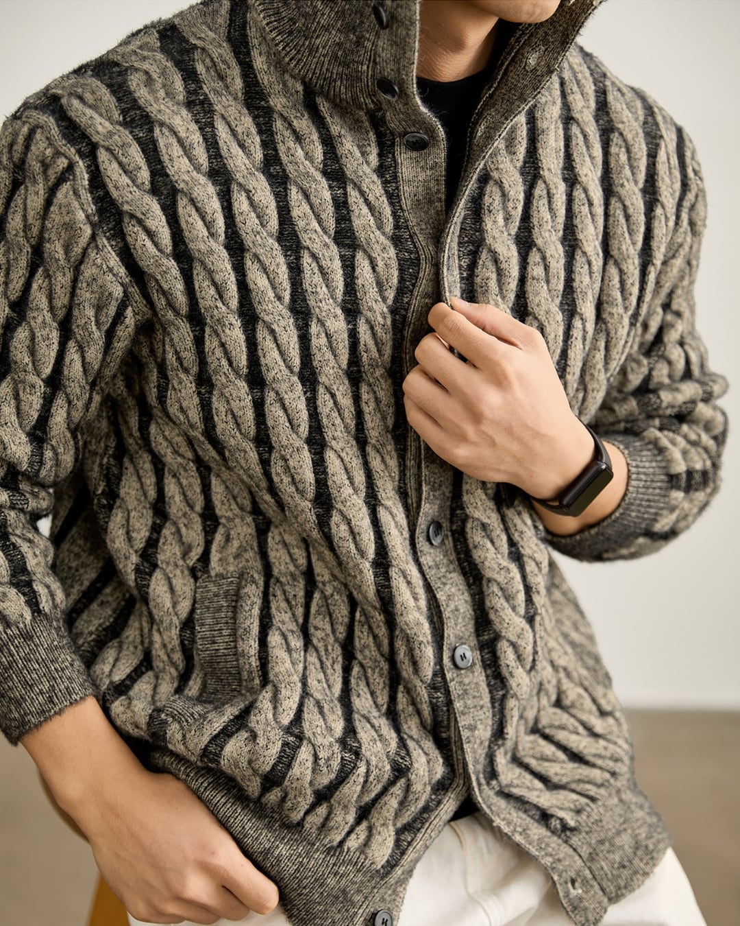 オールドファッションスタイル ニットジャケット 3色 A0030