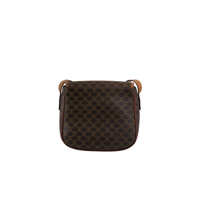 CELINE セリーヌ マカダム ショルダーバッグ ブラウン ホースシュー PVCレザー vintage ヴィンテージ オールド xmsrzd