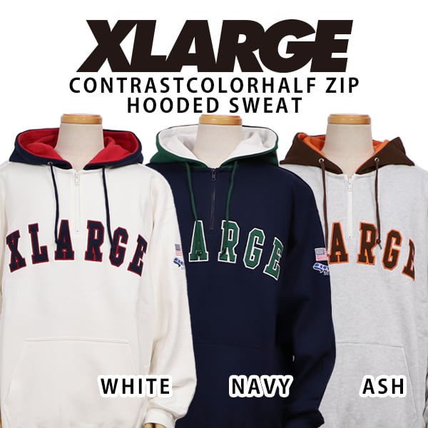 XLARGE（エクストララージ） ハーフジップパーカー CONTRAST COLOR ...