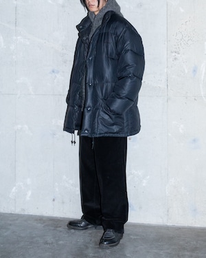 “NAF NAF” black nylon shell down jacket / drawcord hem / From FRANCE