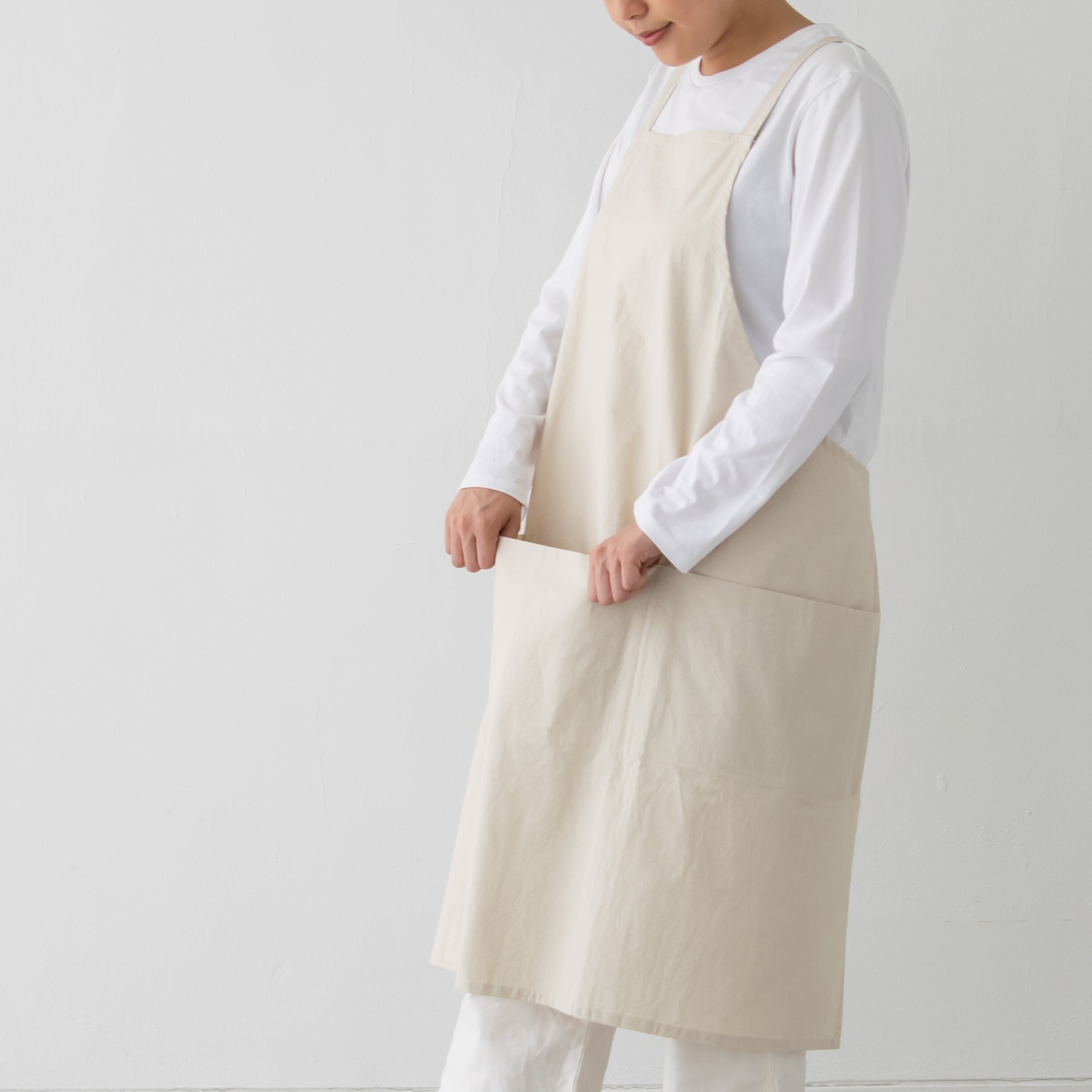 バッククロスチムニーエプロン DR / backcross chimneyapron DR / ecru