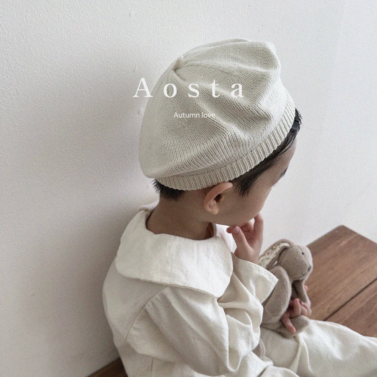 Aosta ニット セットアップ beige (1〜2y) Aosta] knit beret | THE BABY BASE
