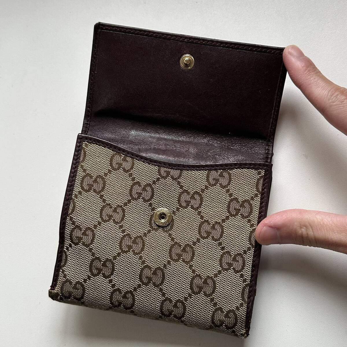 グッチ GUCCI 二つ折り財布 グッチシマ キャンバス ラブリーハート