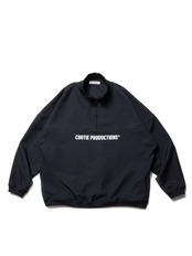 Polyester Twill Half Zip L/S Tee - Black -