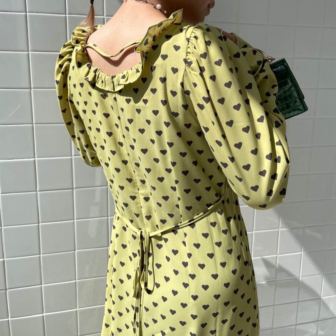 heart print long dress_LN01039