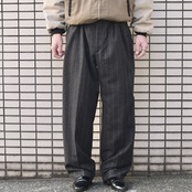 wool stripe slacks charcoal gray