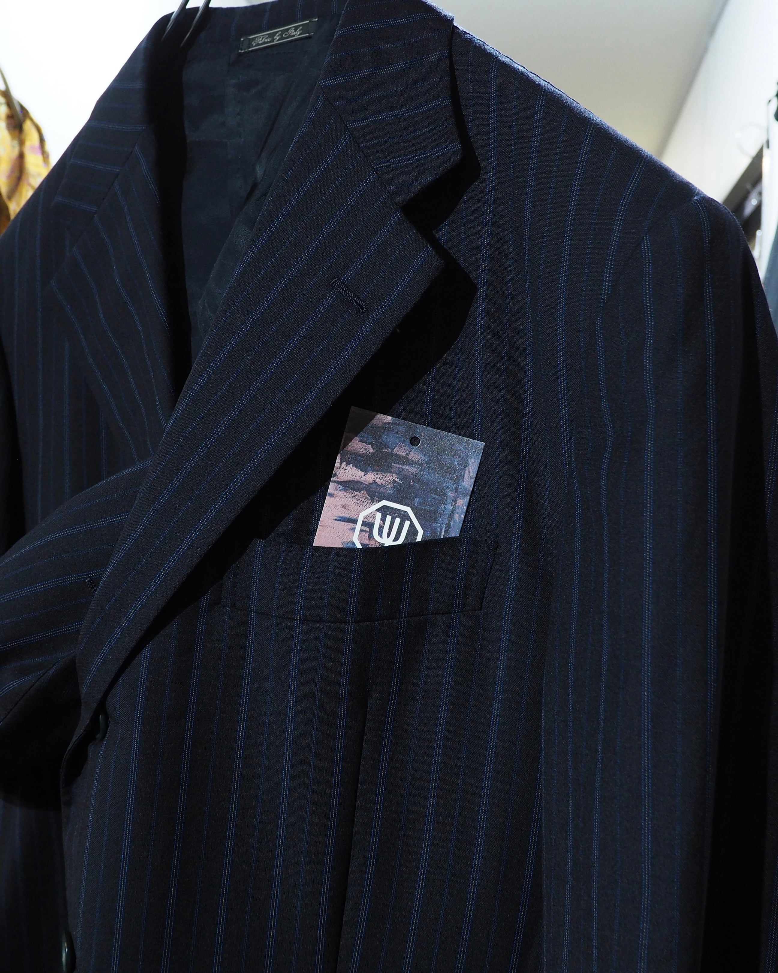 " Artigianale × Ermenegildo Zegna " Beautiful Dark Blue Pinstripe Tailored jacket (woven in italy)