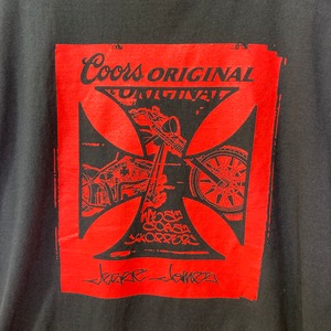 00s West Coast Choppers × Coors Original T-Shirt ハーレー 両面プリント 黒 ブラック バイカー 半袖 Tシャツ 古着 バイカーT XL