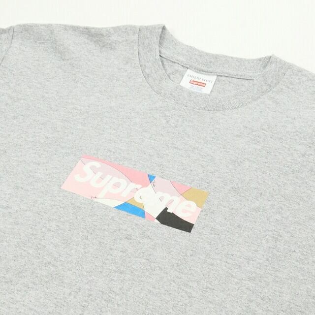 Size【L】 SUPREME シュプリーム ×Emilio Pucci 21SS Box Logo Tee Grey/Dusty Pink Tシャツ  灰 【新古品・未使用品】 20770536