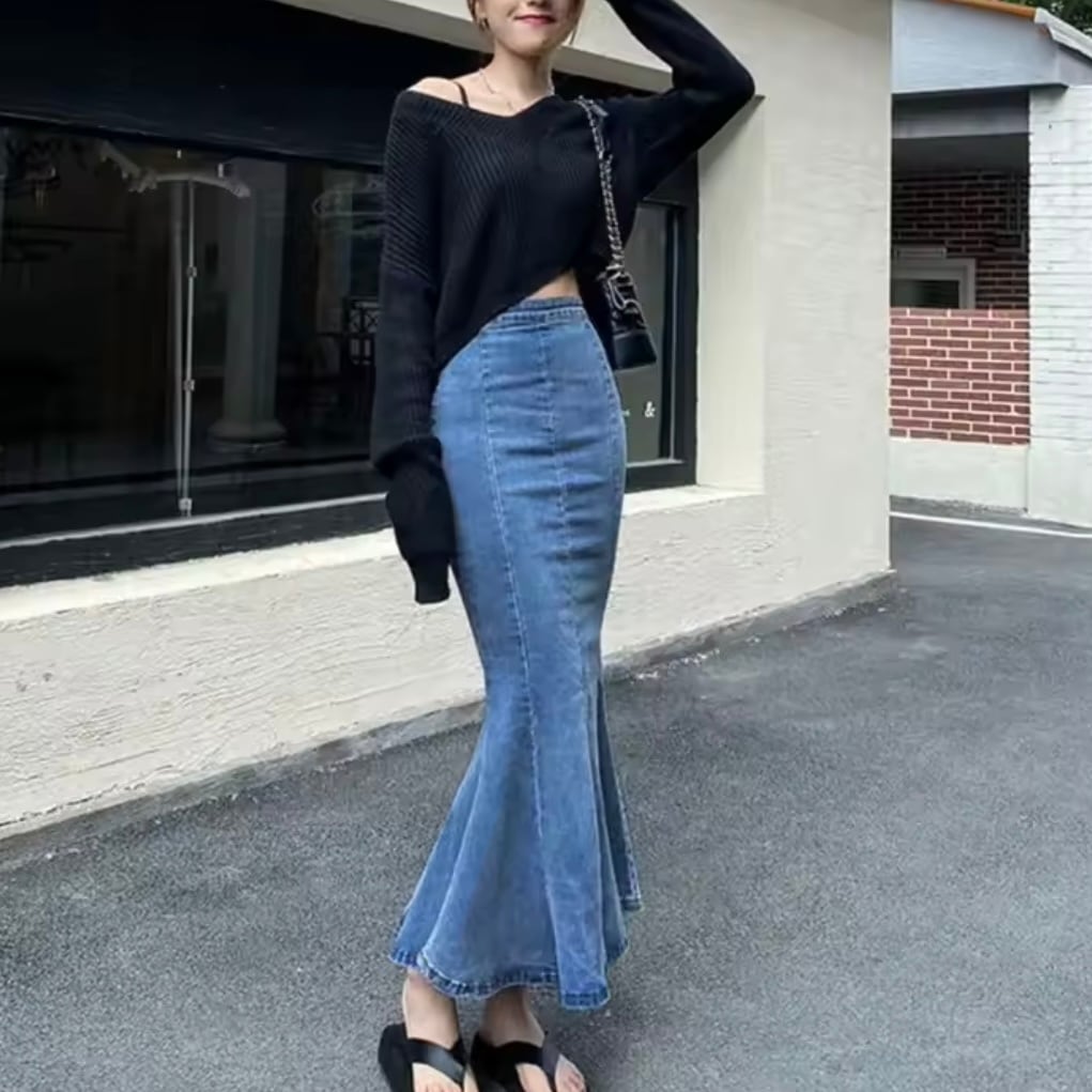 デニムマーメイドスカート