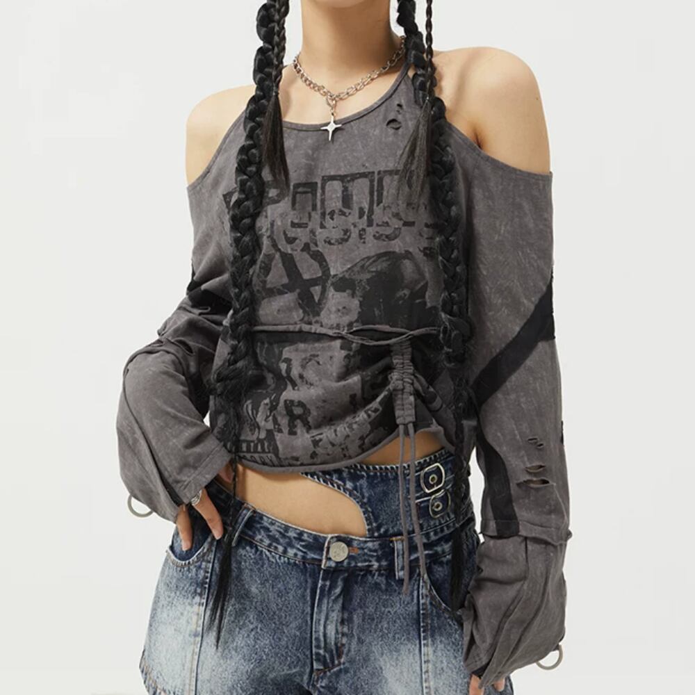 Open shoulder tops E7132