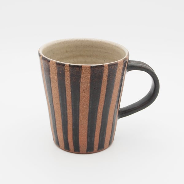 丹満窯 マグカップ 線文 茶