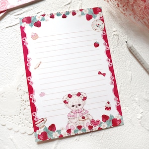 予約☆CHO78 Cherish365【Strawberry Bear】B6サイズ 便箋  letter paper / note paper