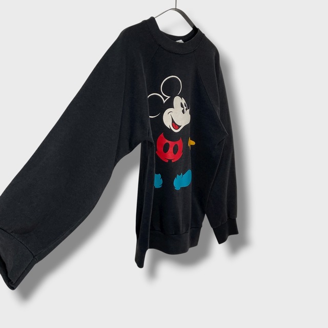 90s Disney ミッキーマウス　キャラクタースウェット　ブラック　XL相当