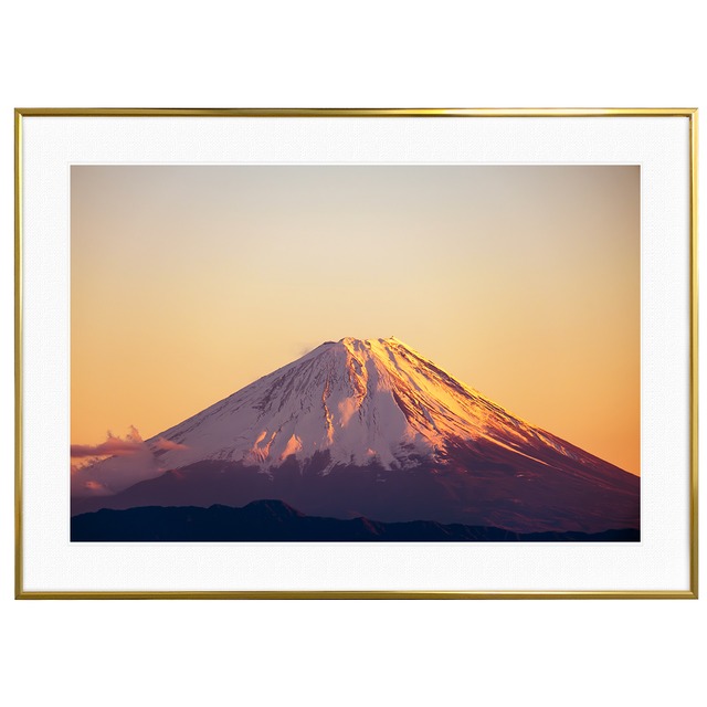 日本写真 黎明の赤富士 インテリア アートフォトポスター額装 AS4589