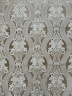 トルコ製 インテリアファブリック ダマスク柄 ジャガード生地 アイボリー エレガントベージュ カルトナージュ スツール クッションカバー バッグ