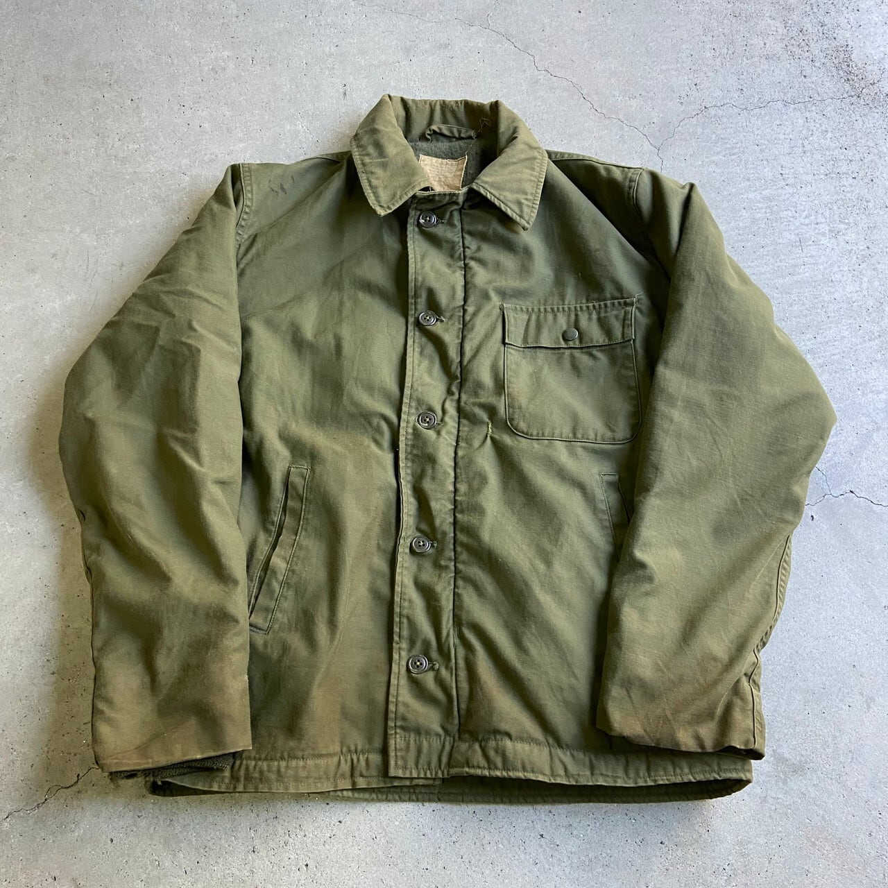 U.S.NAVY A-2デッキジャケット ステンシル vintage ミリタリー