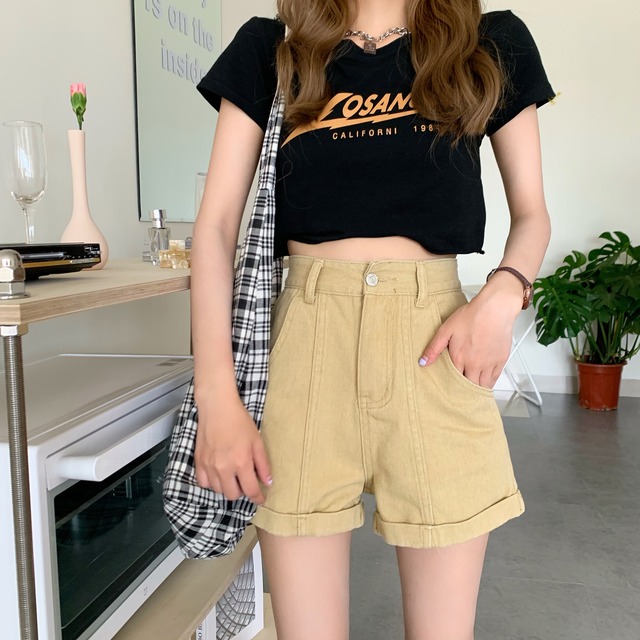 レディースショートパンツ ハイウエスト ミニ丈 ショート丈 Aライン ポケット付き 無地 ファスナー ジップアップ キュロット ホットパンツ ボトムス 春 夏 大人可愛い 大人女子 おしゃれ お洒落 カジュアルコーデ シンプルコーデ ガーリーコーデ キュート ラブリー 通学 学生 大学生 キャンパスコーデ デートコーデ お出かけ 女子会 色違い 着回し お揃い 双子コーデ 足長効果 美脚効果 カラー デニムブルー ピンク アプリコット サイズ展 7403