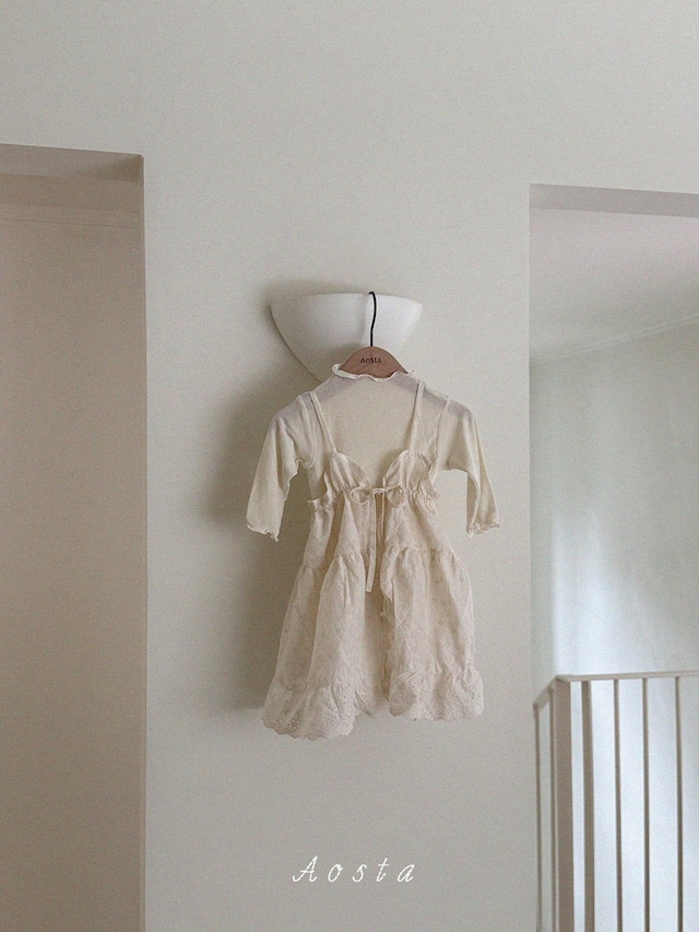 ⭐︎即納⭐︎[Aosta] lace cotton open dress