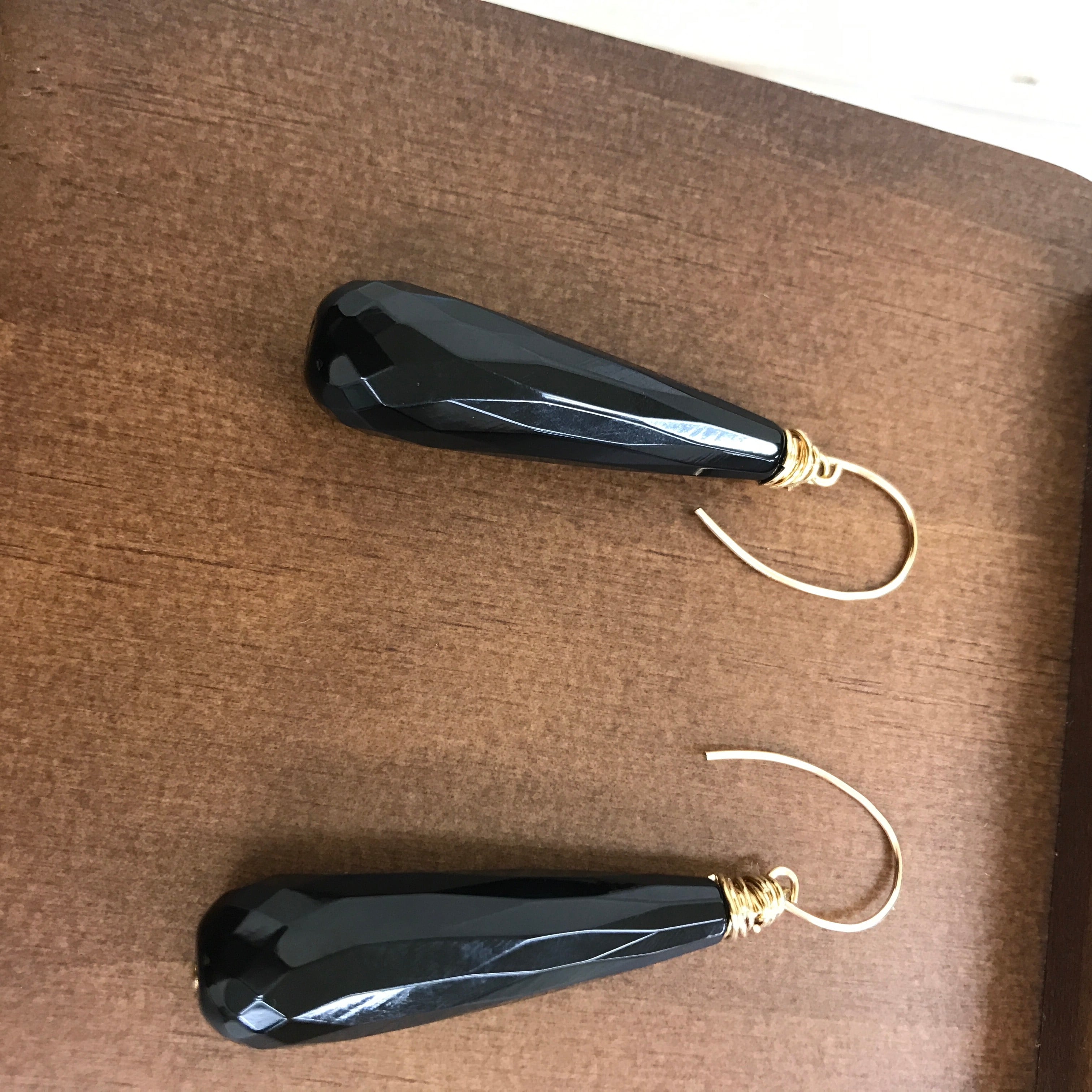 14kgf ブラックオニキス ピアス | 天然石パワーストーンジュエリー