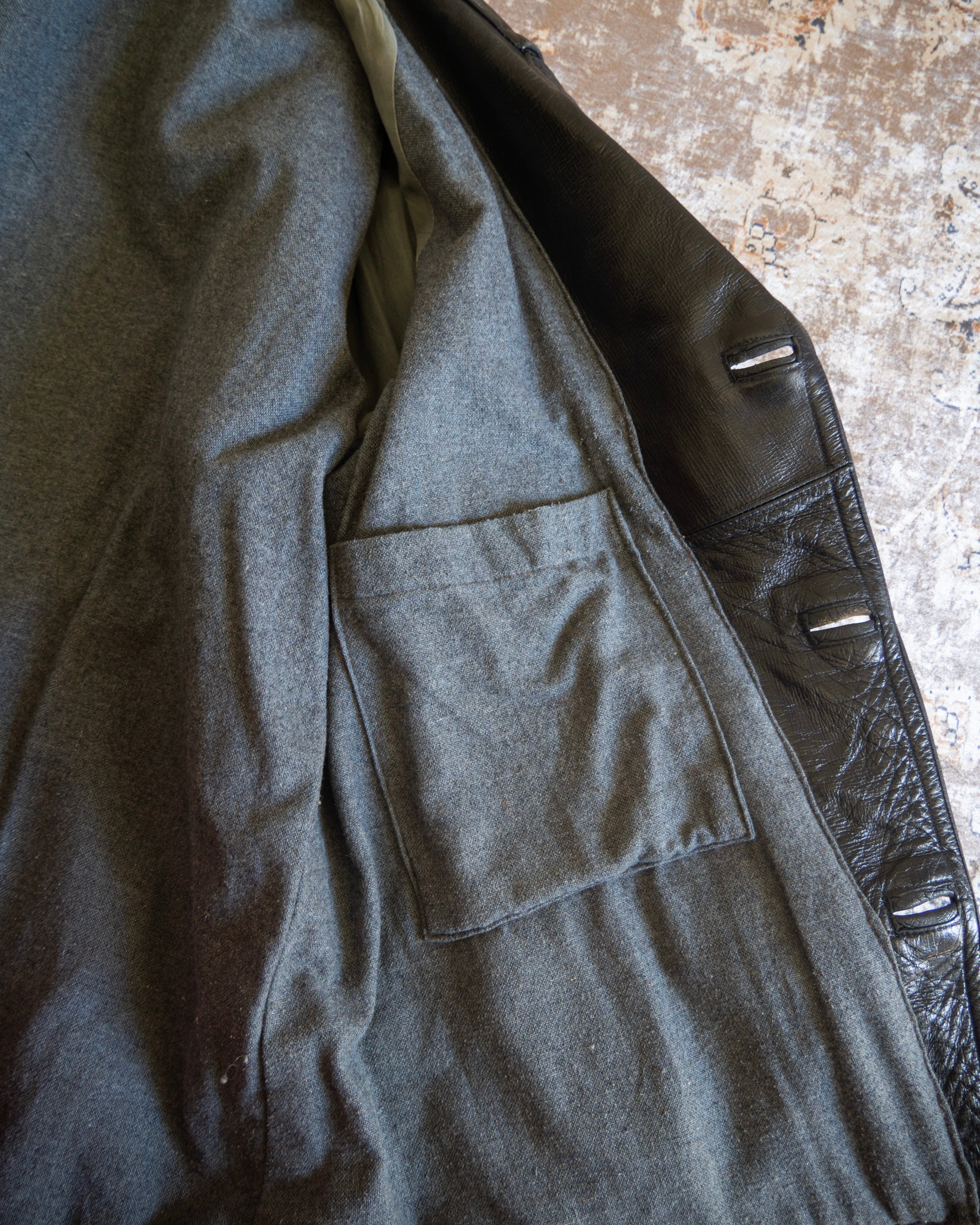 1950s Italy Goat Skin Double Breasted Leather Car Coat | 'bout 1950s Italy Goat Skin Double Breasted Leather Car Coat | 'bout