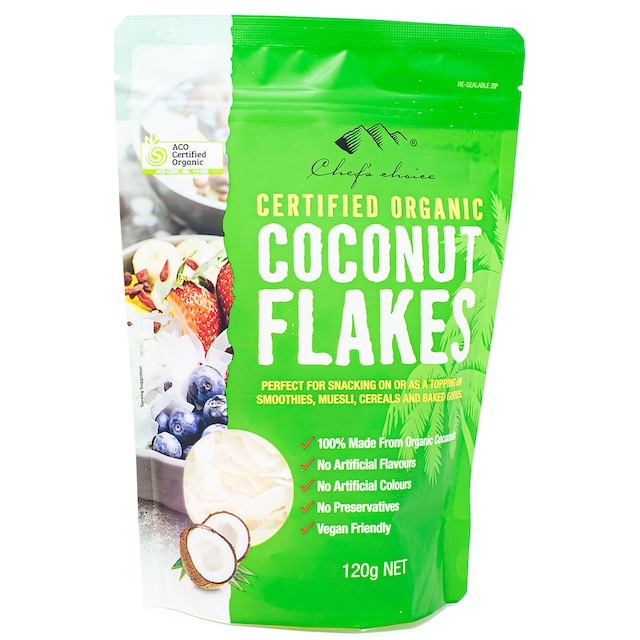 シェフズチョイス オーガニック ココナッツフレーク チップス 120g Organic Desiccated Coconut Flake 有機ココナッツ