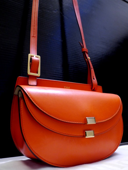 2016美品★Chloe クロエ GEORGIA ジョージア ダブルフラップ クロスボディ レザー ショルダー バッグ 赤★ 鮮やかな発色がポイントに大活躍