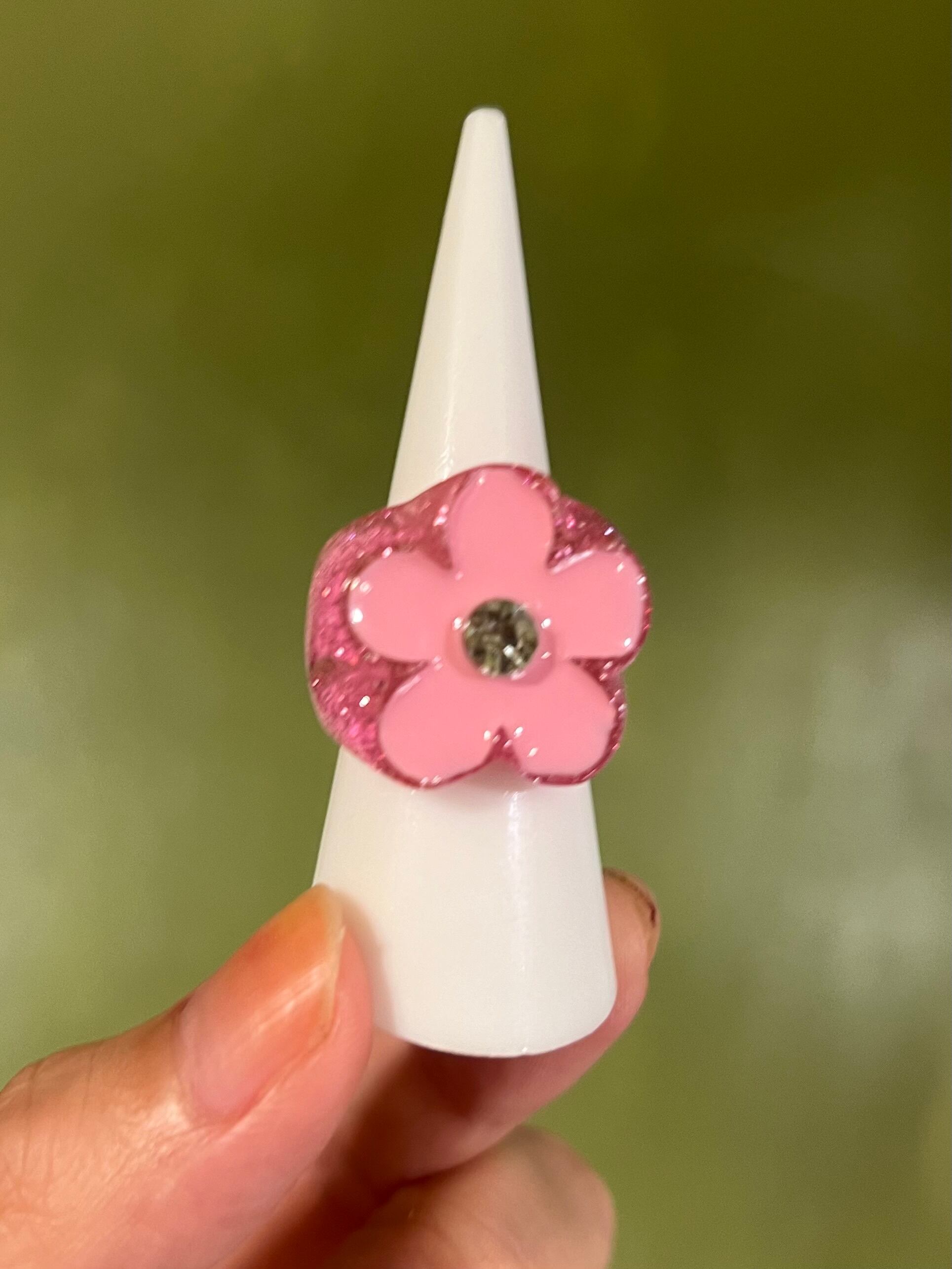 【14号】Vintage pink flower ring ( ヴィンテージ ピンク フラワー リング