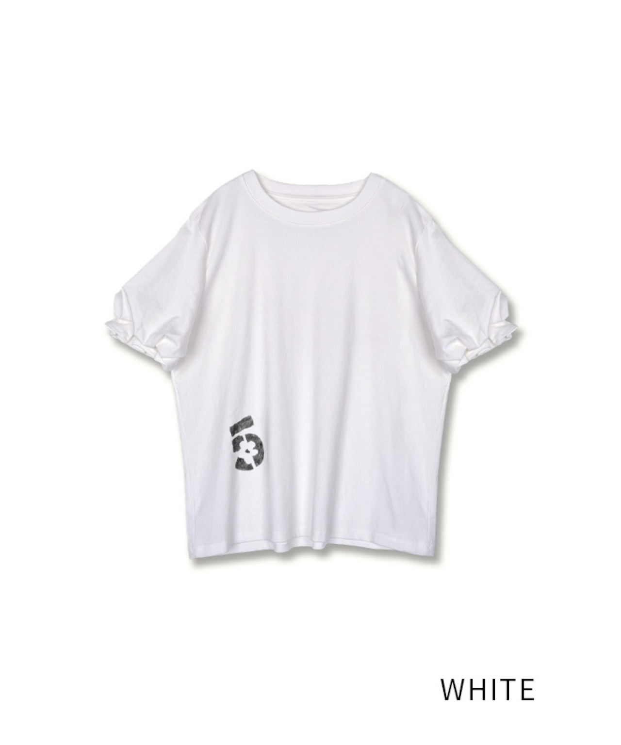 【直営限定ITEM】タックスリーブペイントTOPS (WHITE)　CQ-48013H