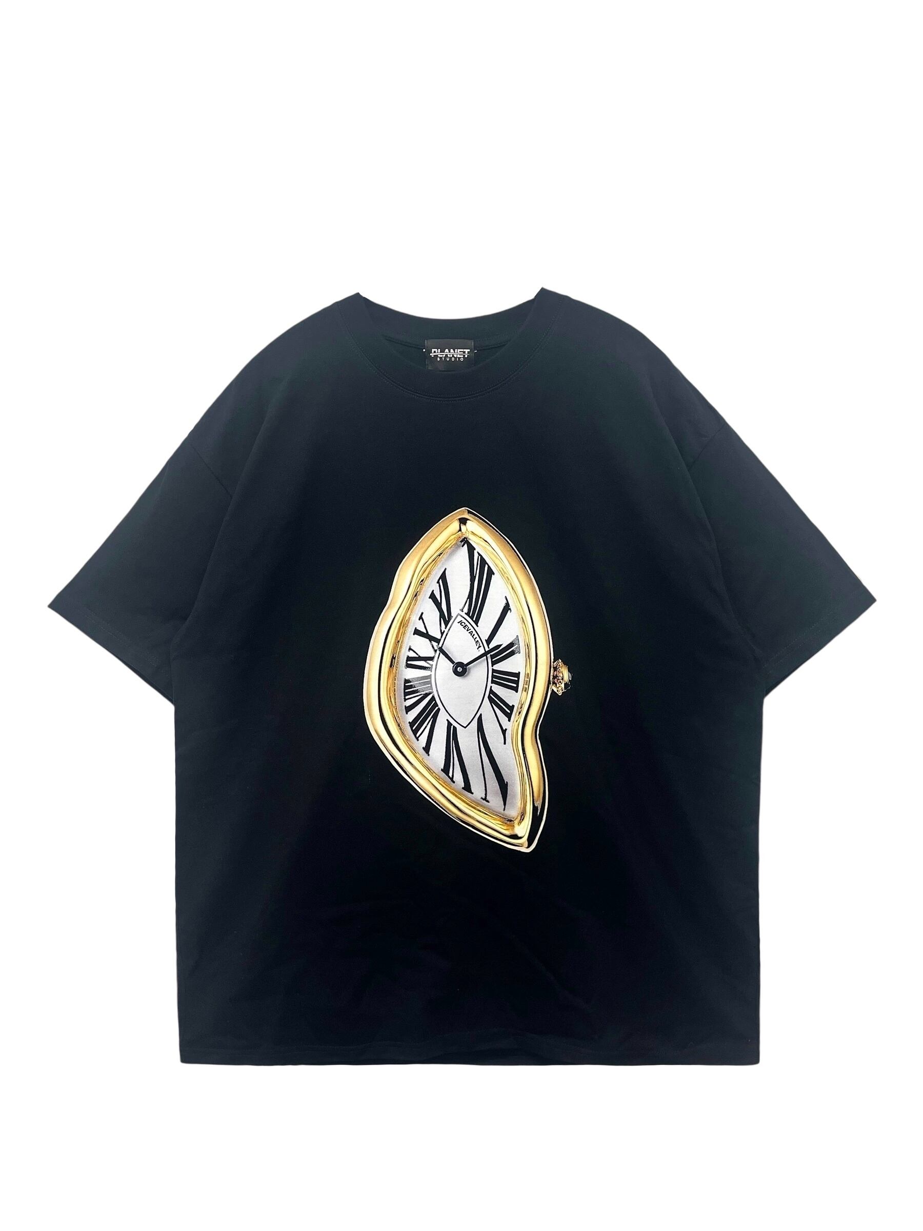 【PLANET STUDIO】distorted clock print t-shirt