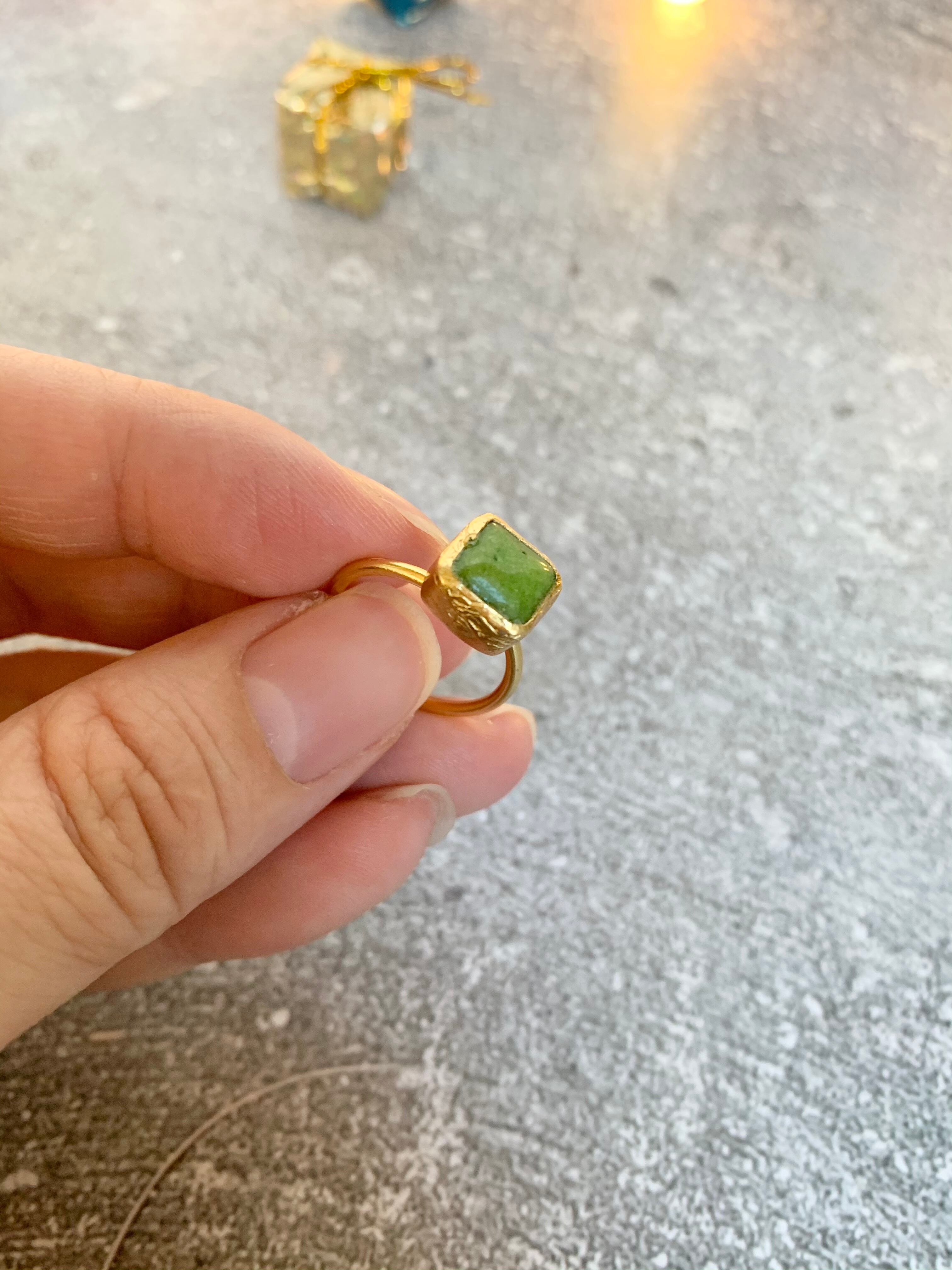 トルコ天然石リング2Q