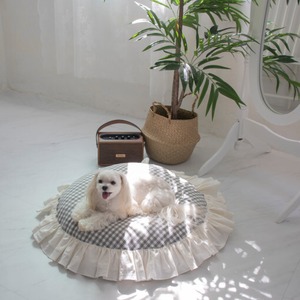予約【pecoramou select】Cotton Candy Puppy Throw Cushion (Round)