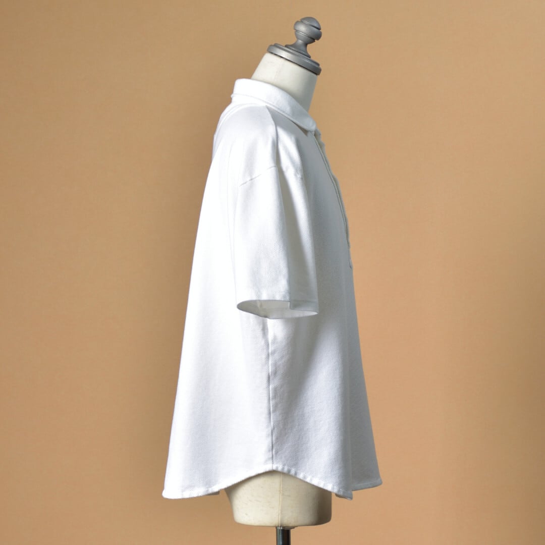 Kepani ケパニ ラフィーヘビーウエイトピケ ラウンドカラーポロ・ホワイト【送料無料】