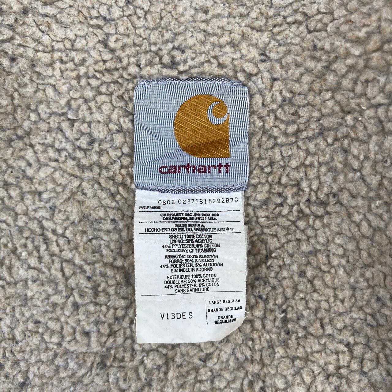 USA製 Carhartt カーハート ダック地 ワークベスト ボアライナー 裏
