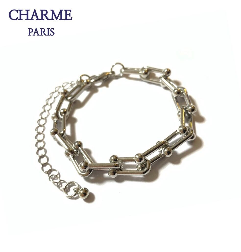 white gold link bracelet